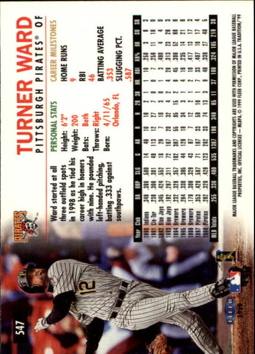 1999 Fleer Tradition Baseball "Main Set" Base Cards #401 to #600 - Picture 293 of 397