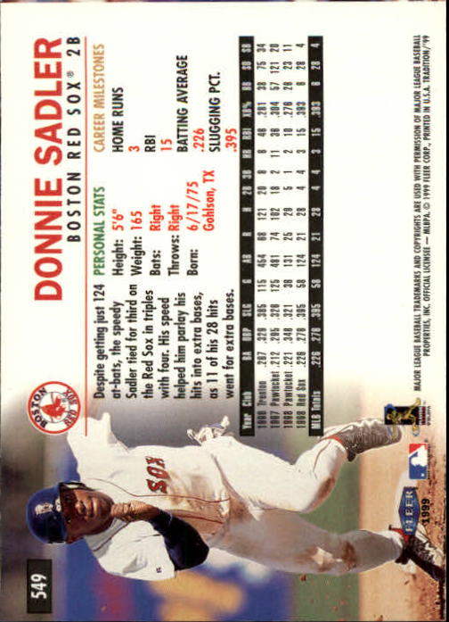 1999 Fleer Tradition Baseball "Main Set" Base Cards #401 to #600 - Picture 297 of 397