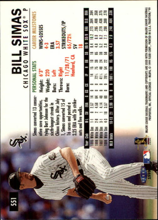 1999 Fleer Tradition Baseball "Main Set" Base Cards #401 to #600 - Picture 301 of 397