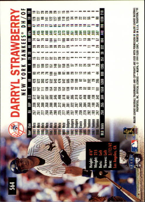 1999 Fleer Tradition Baseball "Main Set" Base Cards #401 to #600 - Picture 327 of 397