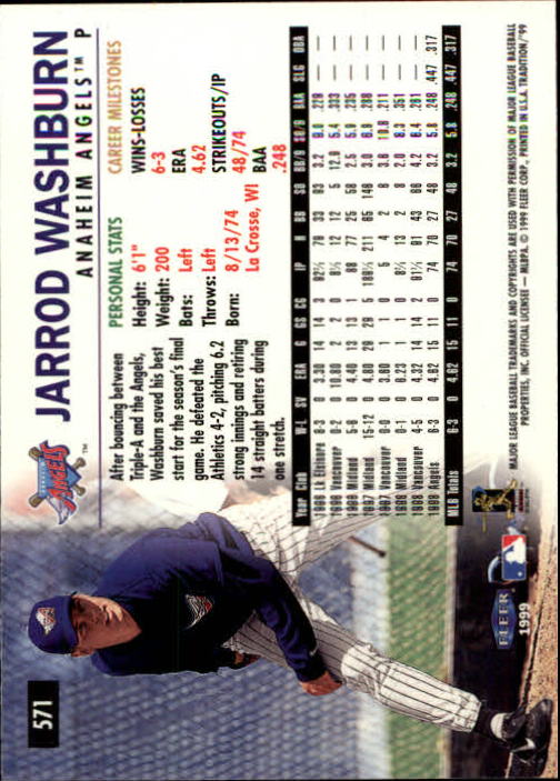 1999 Fleer Tradition Baseball "Main Set" Base Cards #401 to #600 - Picture 341 of 397