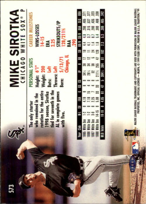 1999 Fleer Tradition Baseball "Main Set" Base Cards #401 to #600 - Picture 345 of 397