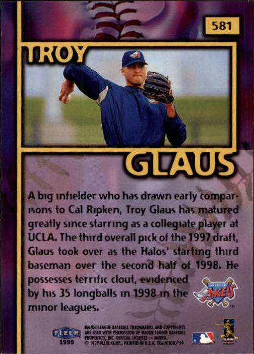 1999 Fleer Tradition #581 Troy Glaus FF back image