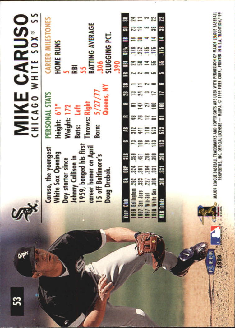 1999 Fleer Tradition Millenium #53 Mike Caruso back image