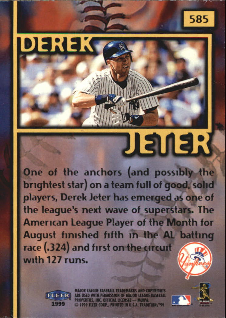 1999 Fleer Tradition Millenium #585 Derek Jeter FF back image