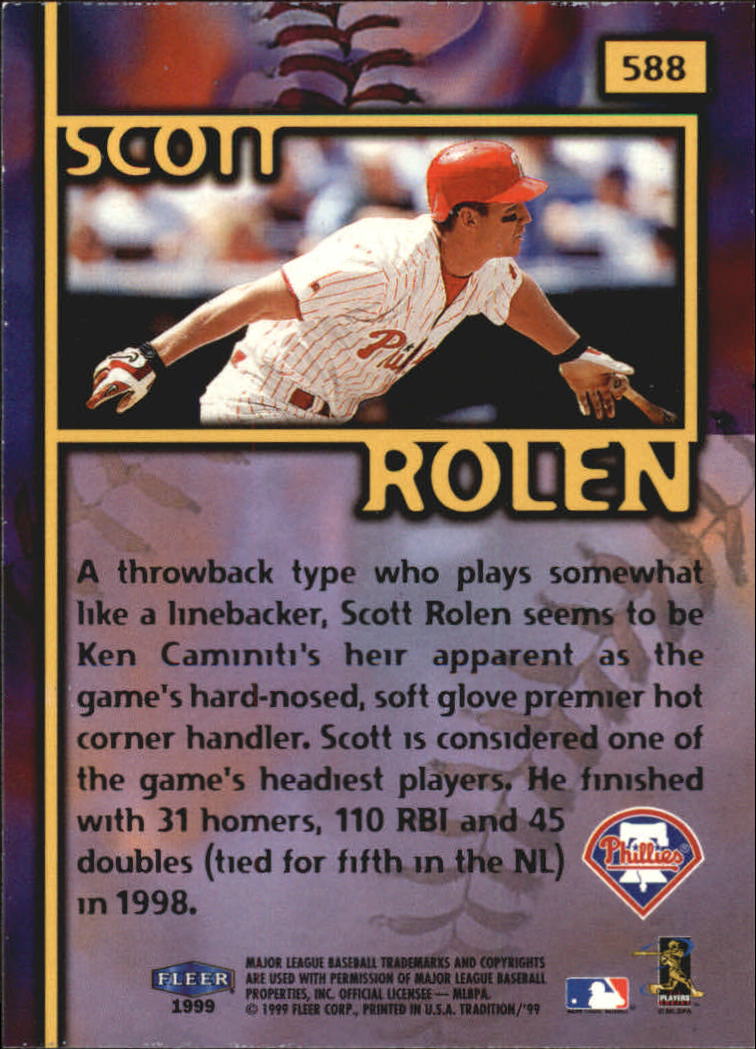 1999 Fleer Tradition Millenium #588 Scott Rolen FF back image