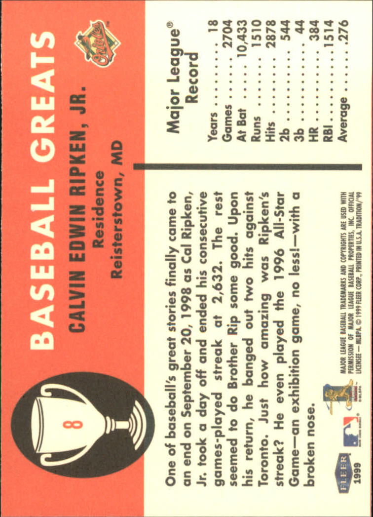 1999 Fleer Tradition Baseball "Vintage '61" Insert Cards - Picture 17 of 101