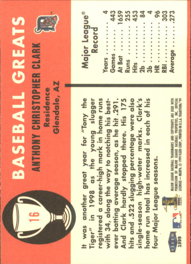 1999 Fleer Tradition Baseball "Vintage '61" Insert Cards - Picture 33 of 101
