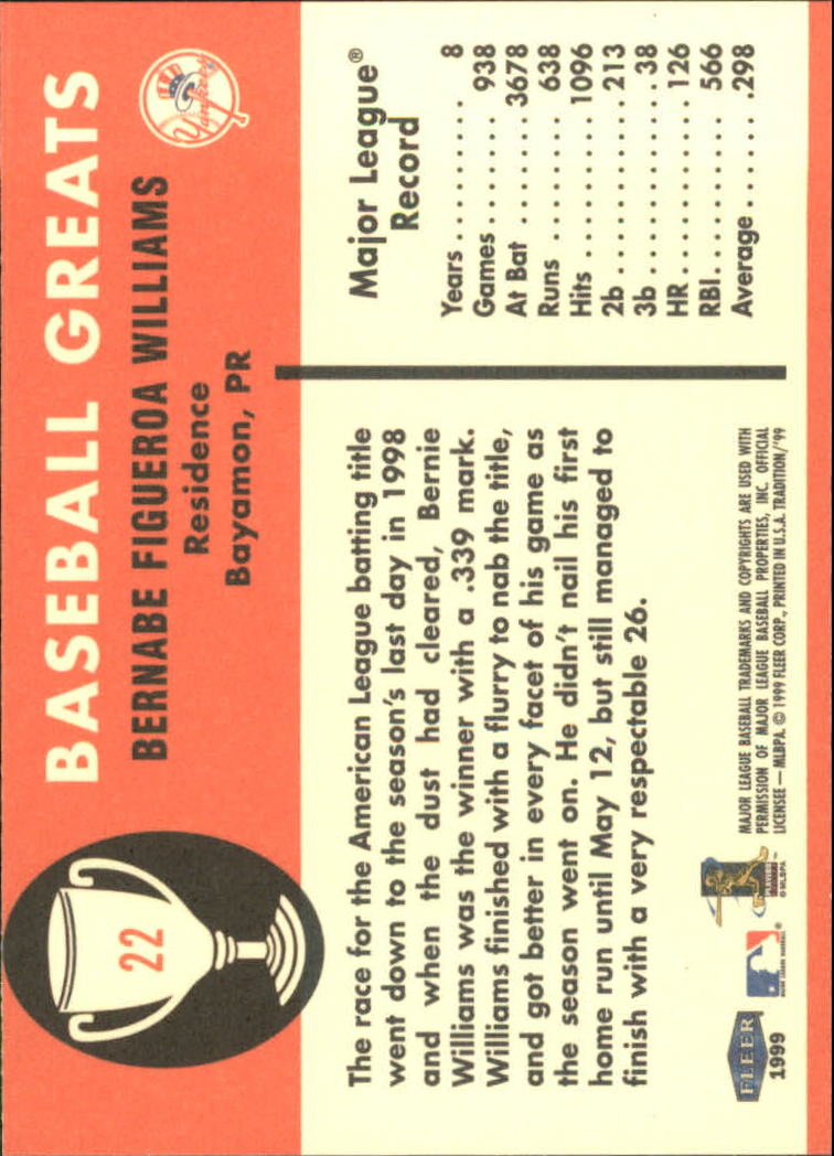 1999 Fleer Tradition Baseball "Vintage '61" Insert Cards - Picture 45 of 101