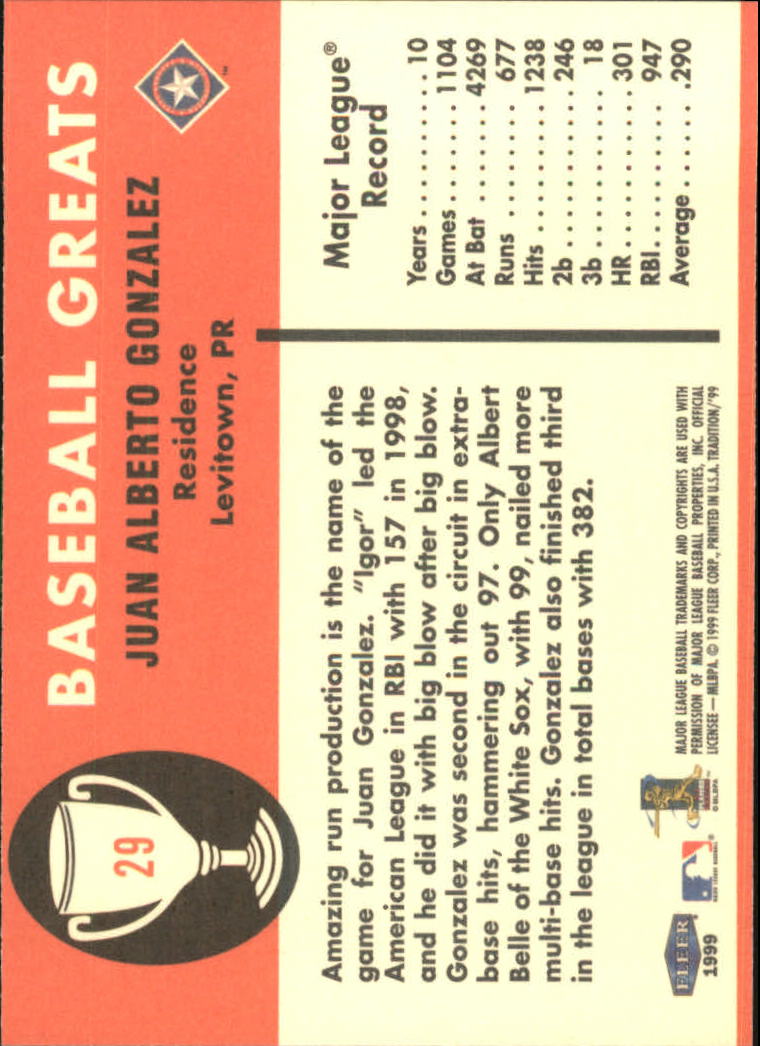 1999 Fleer Tradition Baseball "Vintage '61" Insert Cards - Picture 59 of 101