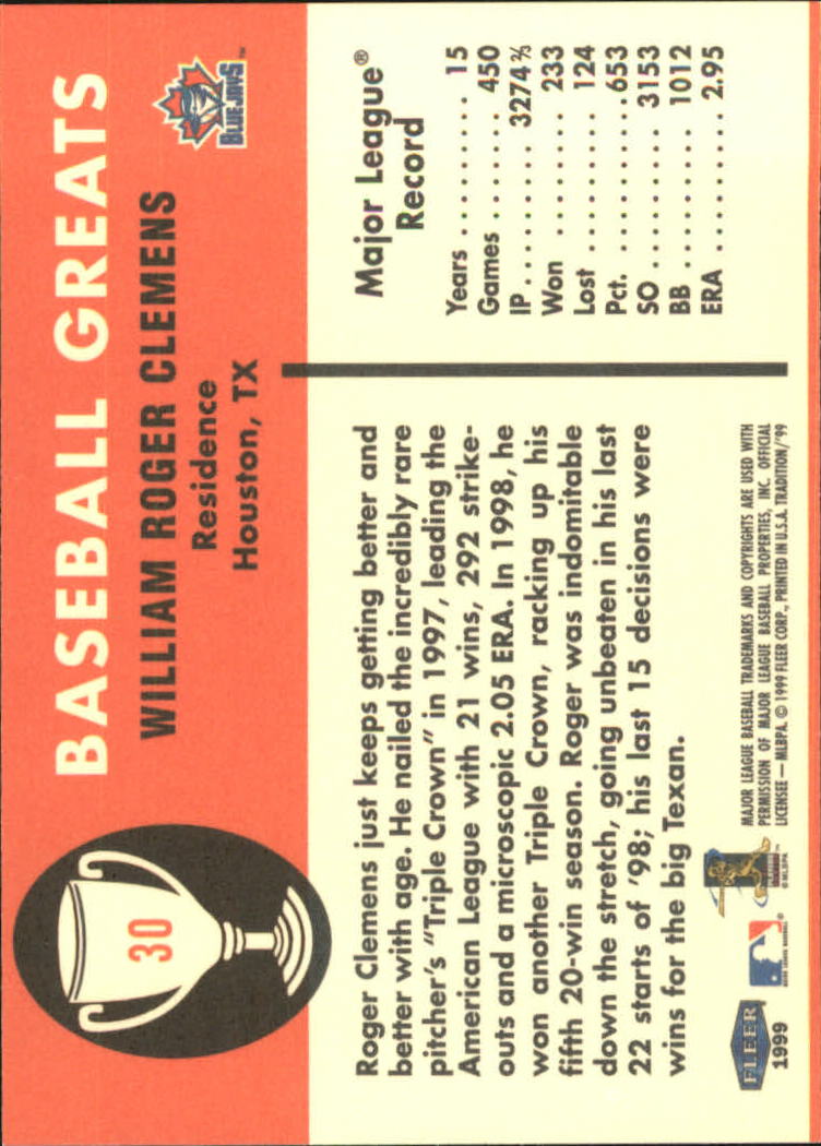 1999 Fleer Tradition Baseball "Vintage '61" Insert Cards - Picture 61 of 101