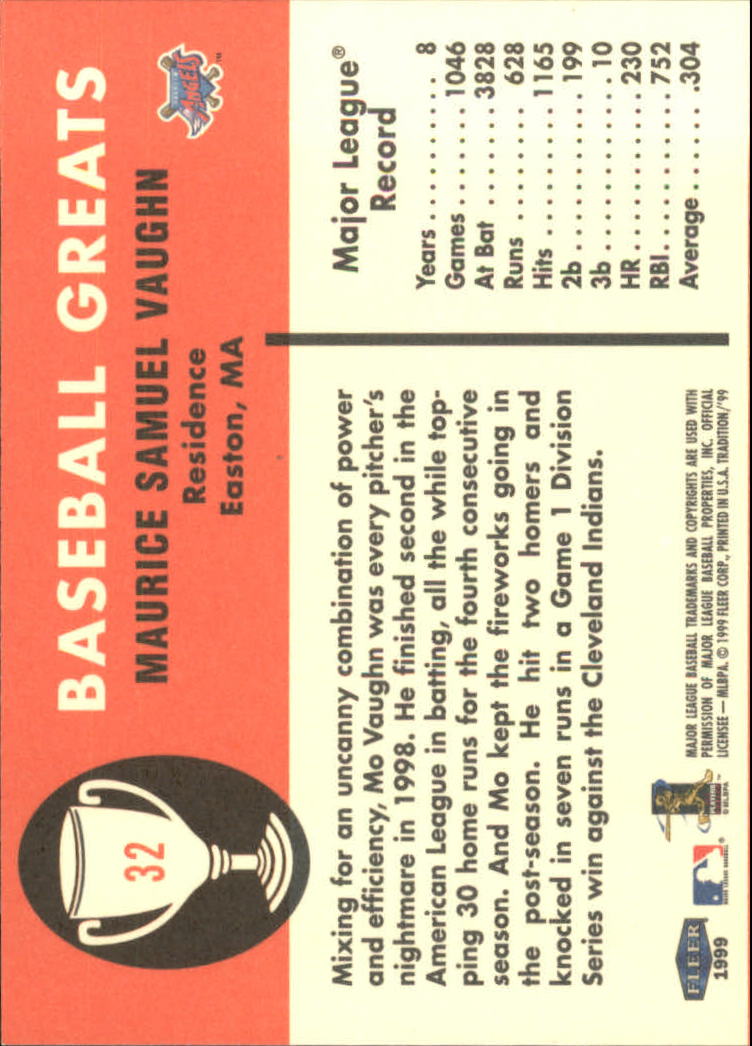 1999 Fleer Tradition Baseball "Vintage '61" Insert Cards - Picture 65 of 101