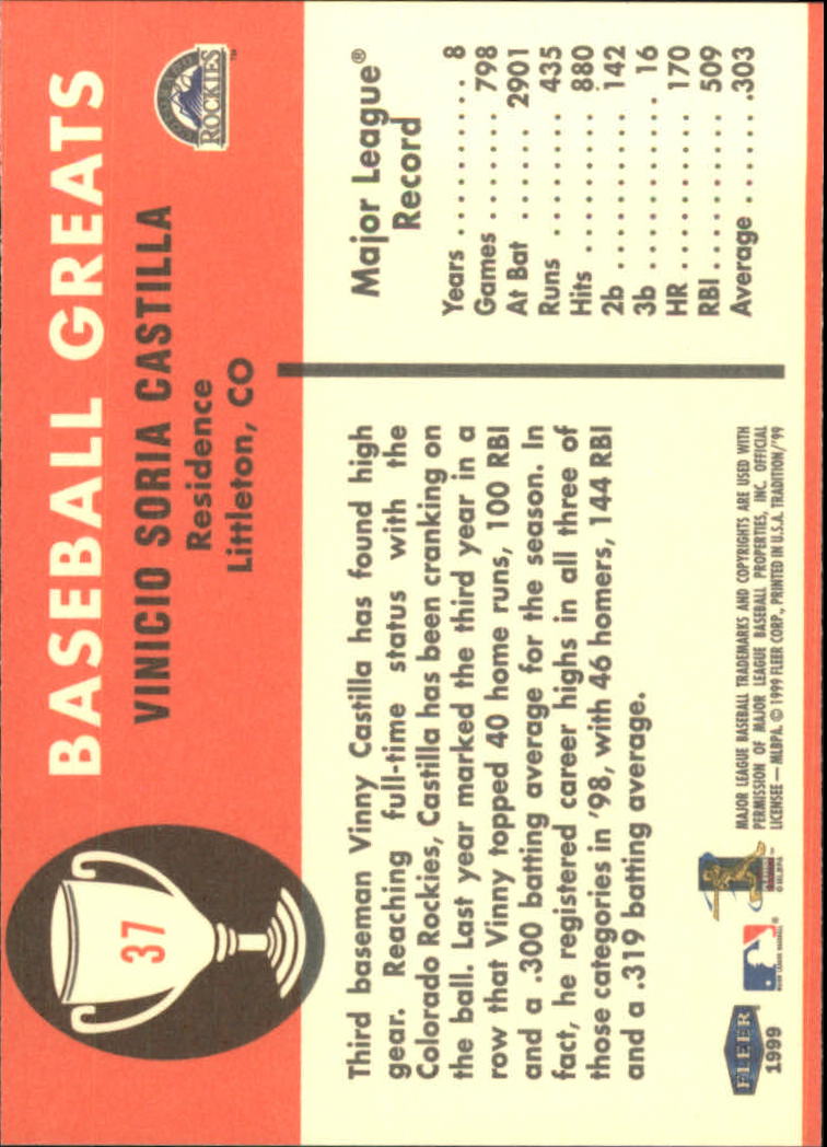 1999 Fleer Tradition Baseball "Vintage '61" Insert Cards - Picture 75 of 101