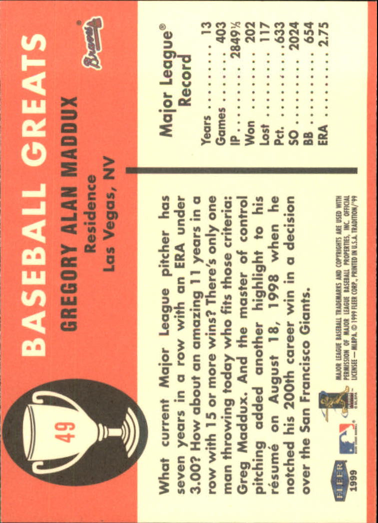 1999 Fleer Tradition Baseball "Vintage '61" Insert Cards - Picture 99 of 101