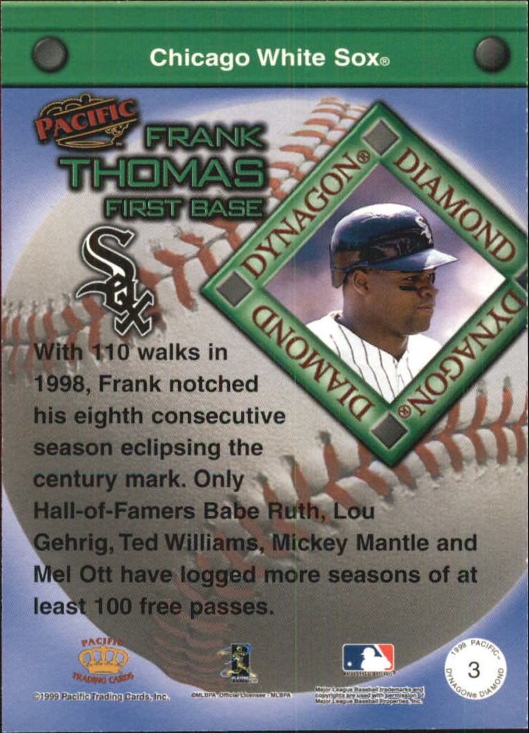 1999 Pacific Dynagon Diamond #3 Frank Thomas back image