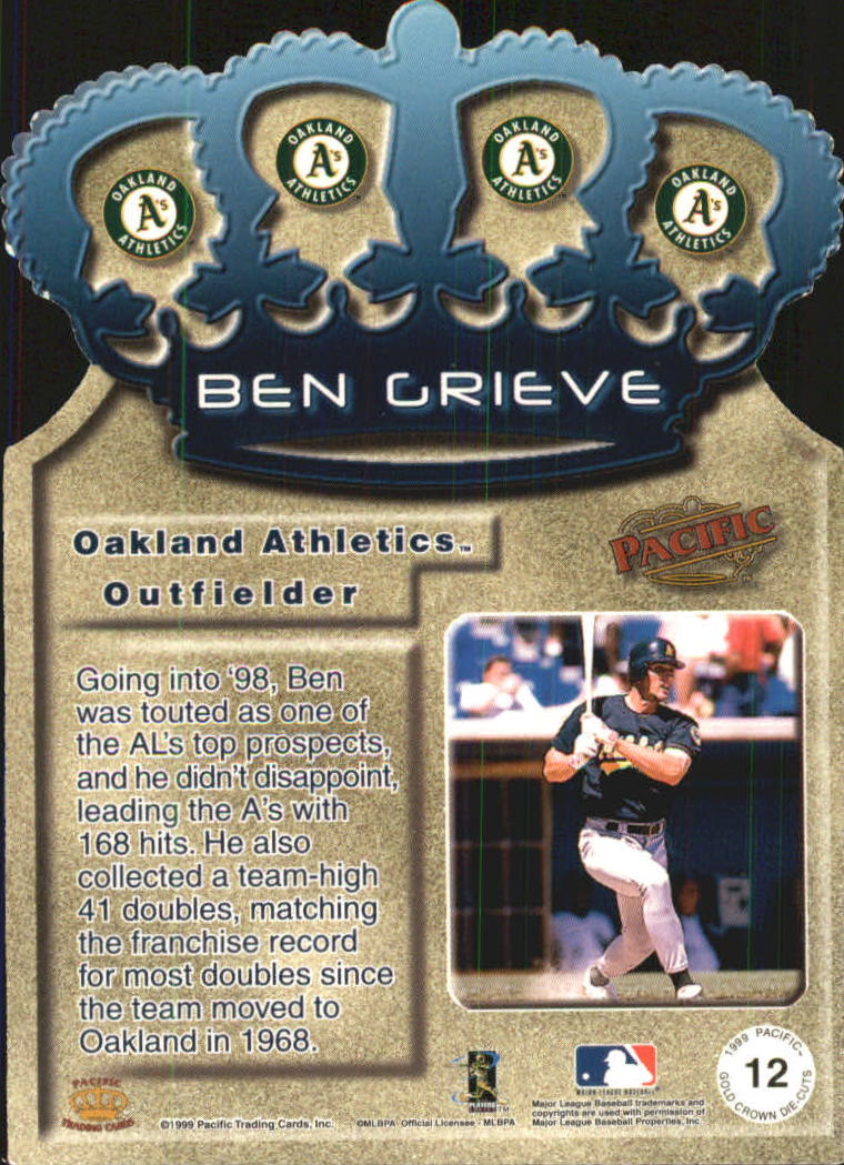 1999 Pacific Gold Crown Die Cuts #12 Ben Grieve back image