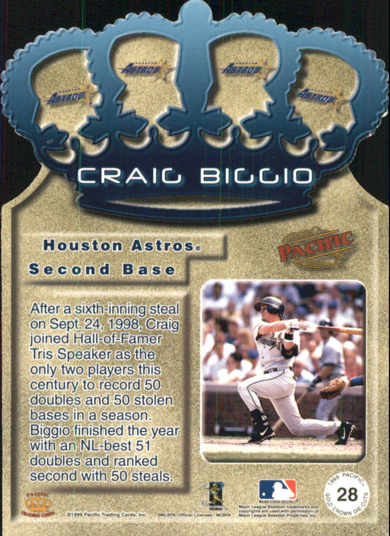 1999 Pacific Gold Crown Die Cuts #28 Craig Biggio back image