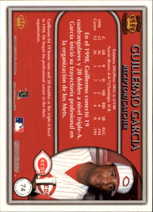 1999 Pacific Crown Collection #74 Guillermo Garcia RC back image