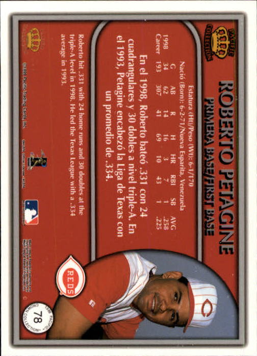 1999 Pacific Crown Collection #78 Roberto Petagine back image