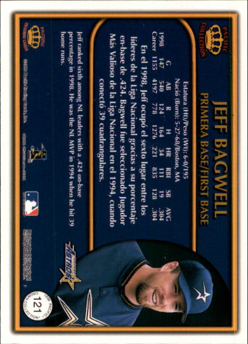 1999 Pacific Crown Collection #121 Jeff Bagwell back image