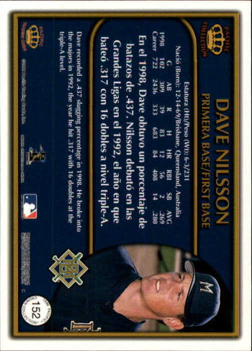 1999 Pacific Crown Collection #152 Dave Nilsson back image