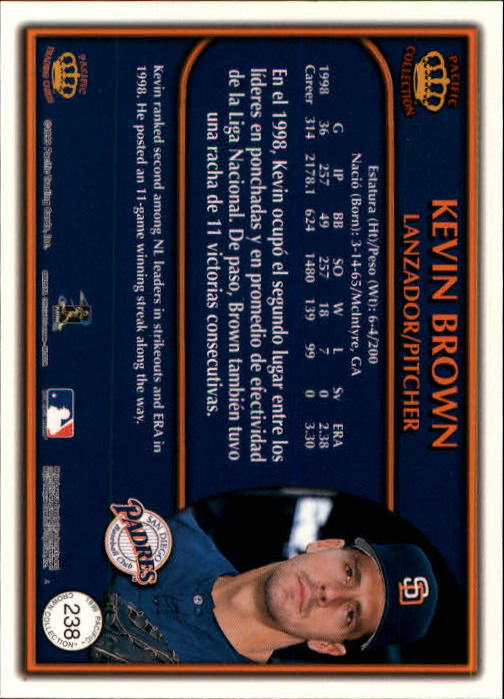 1999 Pacific Crown Collection #238 Kevin Brown back image