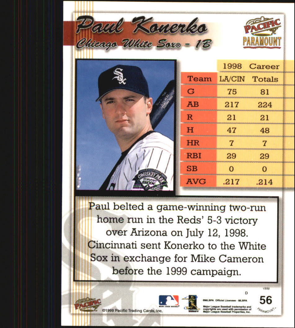 1999 Paramount #56 Paul Konerko back image