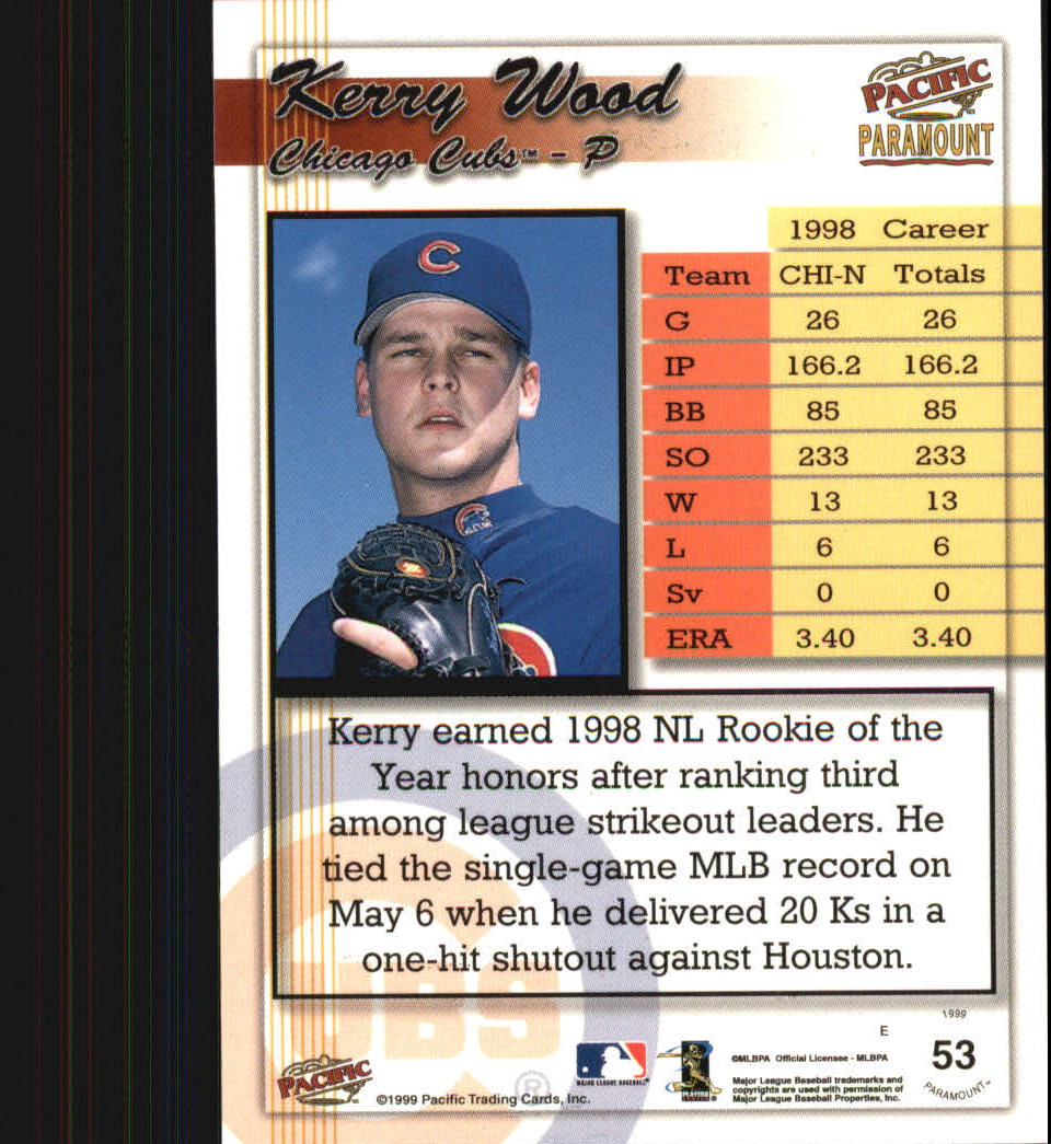 1999 Paramount Copper #53 Kerry Wood back image