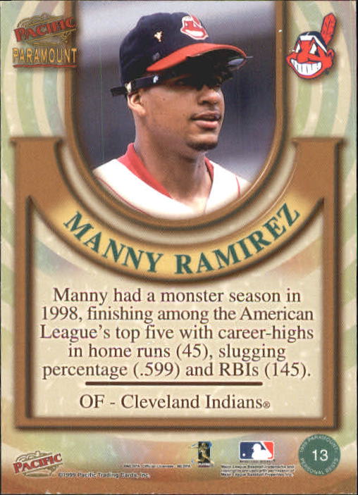 1999 Paramount Personal Bests #13 Manny Ramirez back image