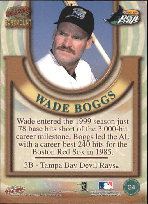 1999 Paramount Personal Bests #34 Wade Boggs back image