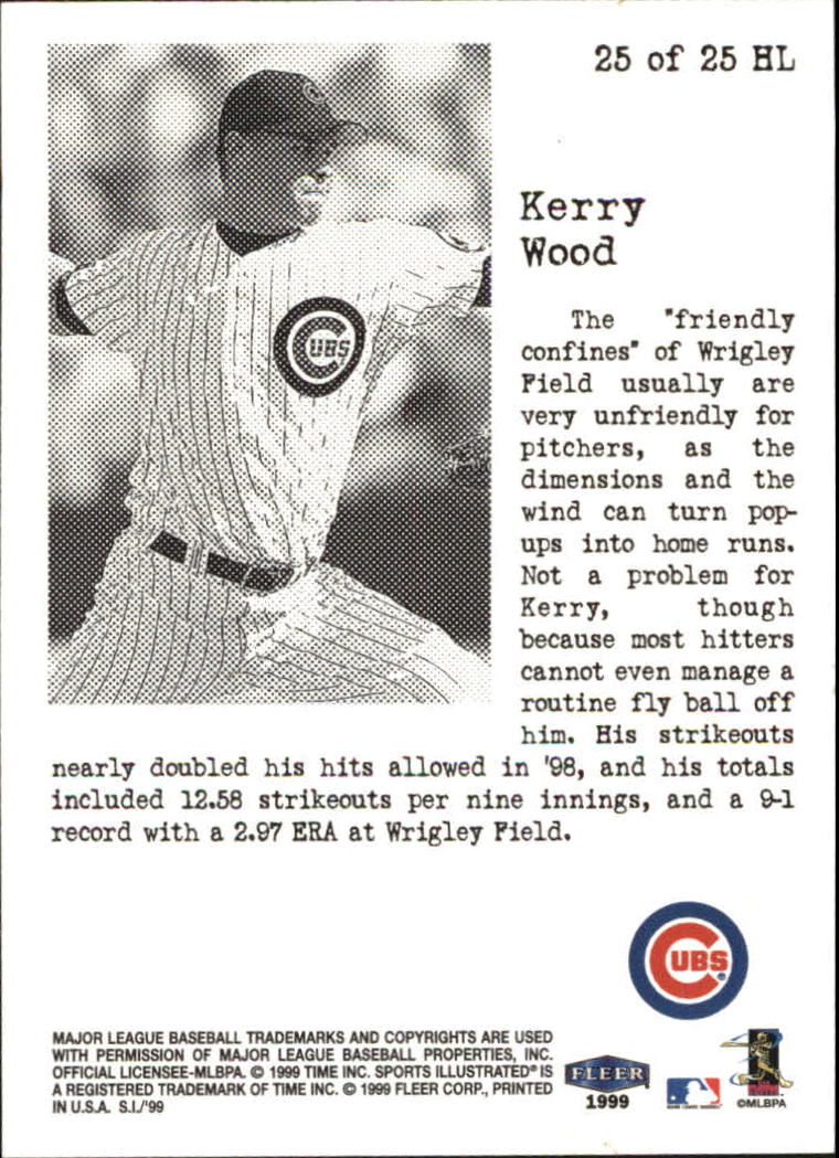 1999 Sports Illustrated Headliners #25 Kerry Wood back image