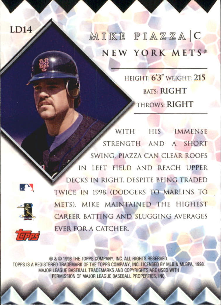 1999 Topps Lords of the Diamond #LD14 Mike Piazza back image