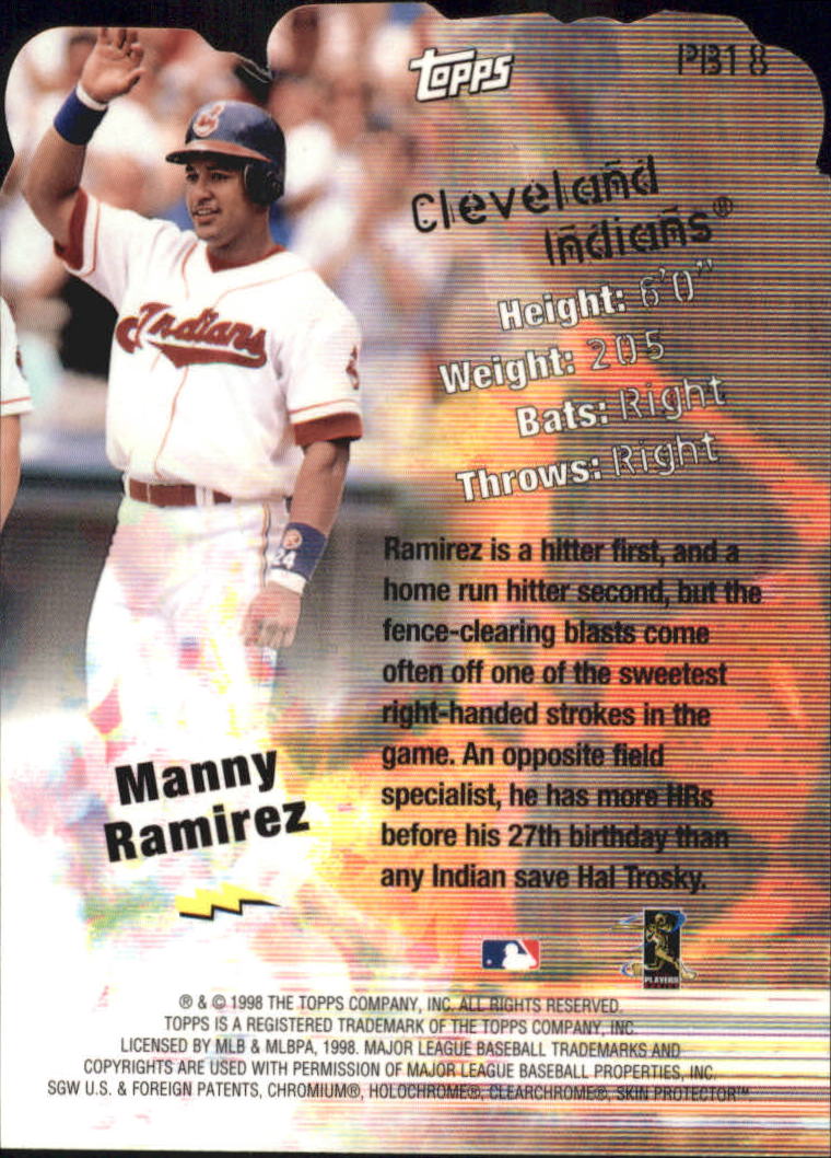 1999 Topps Power Brokers #PB18 Manny Ramirez back image