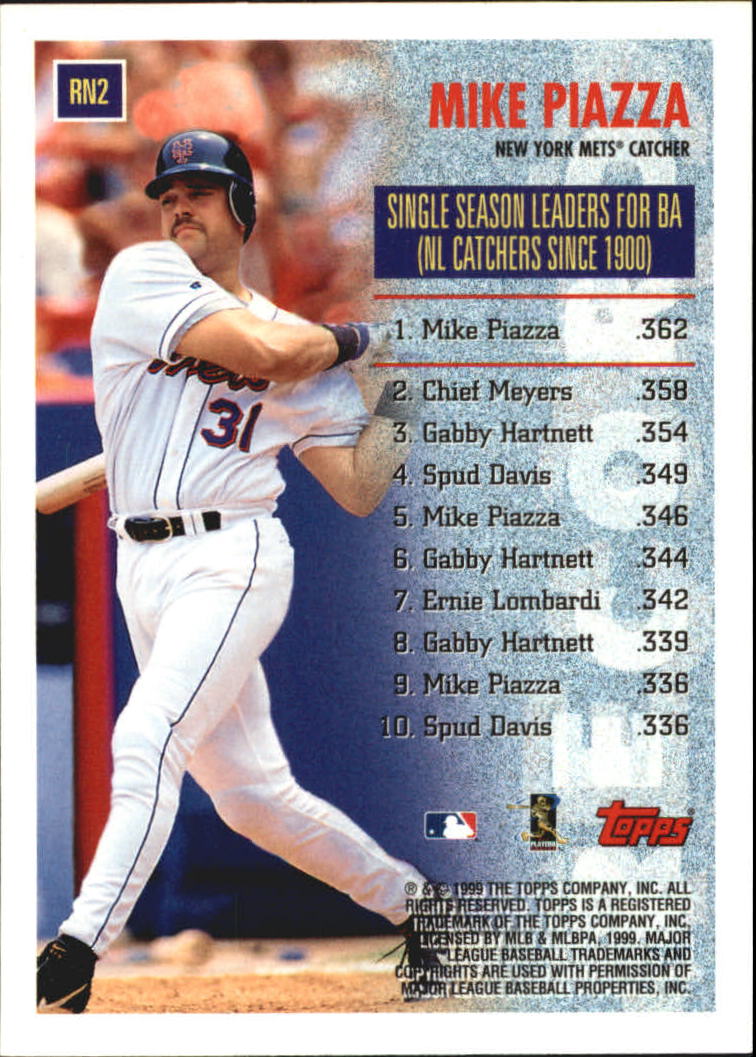 1999 Topps Record Numbers #RN2 Mike Piazza back image