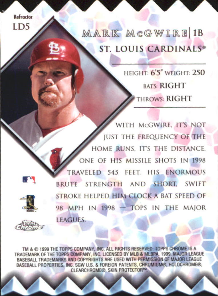 1999 Topps Chrome Lords of the Diamond #LD5 Mark McGwire back image