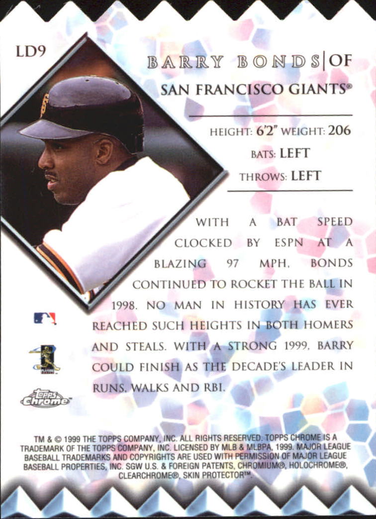 1999 Topps Chrome Lords of the Diamond #LD9 Barry Bonds - NM-MT | eBay