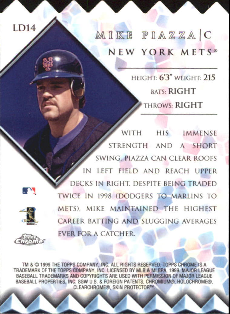 1999 Topps Chrome Lords of the Diamond #LD14 Mike Piazza back image