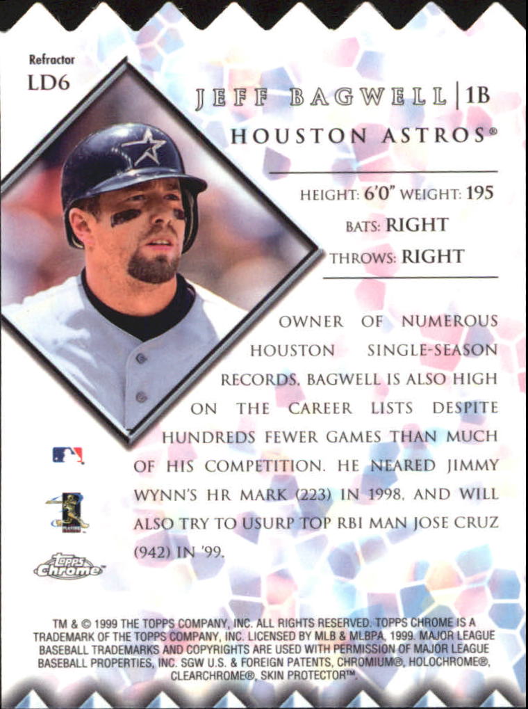 1999 Topps Chrome Lords of the Diamond Refractors #LD6 Jeff Bagwell back image