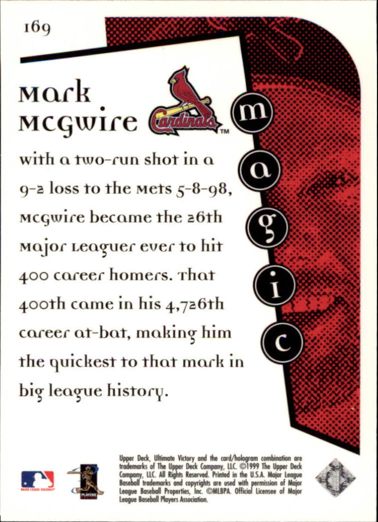 1999 Ultimate Victory #169 Mark McGwire MM back image