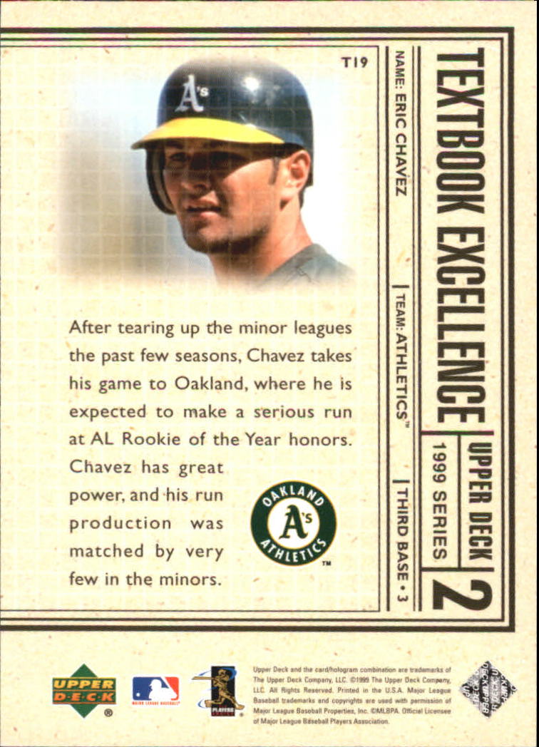 1999 Upper Deck Textbook Excellence #T19 Eric Chavez back image