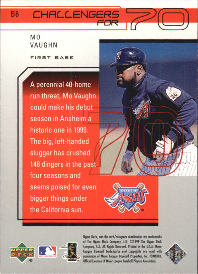 1999 Upper Deck Challengers for 70 Challengers Inserts #C6 Mo Vaughn back image