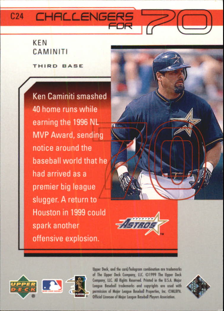 1999 Upper Deck Challengers for 70 Challengers Inserts #C24 Ken Caminiti back image