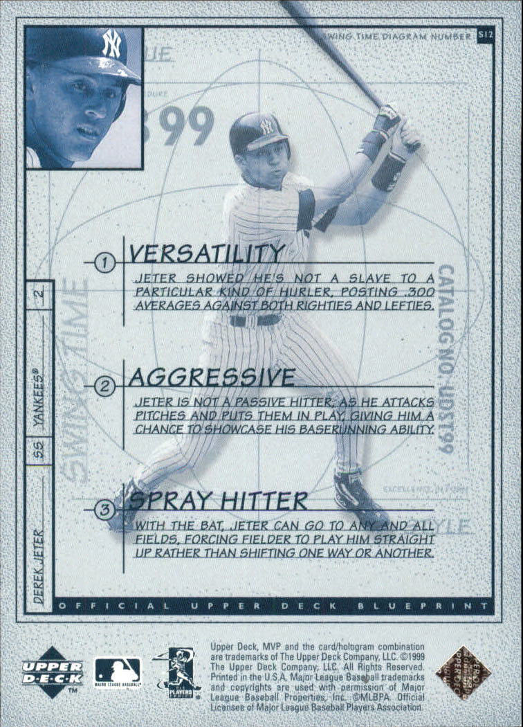 1999 Upper Deck MVP Swing Time #S12 Derek Jeter back image