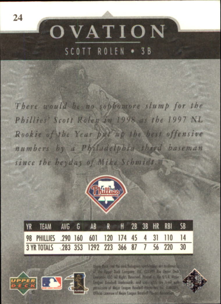 1999 Upper Deck Ovation #24 Scott Rolen back image