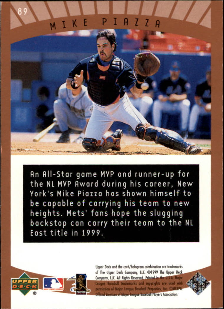 1999 Upper Deck Ovation #89 Mike Piazza SS back image