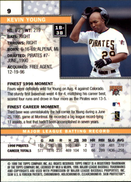 1999 Finest #9 Kevin Young back image
