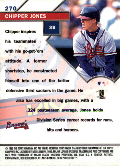 1999 Finest #270 Chipper Jones GM back image