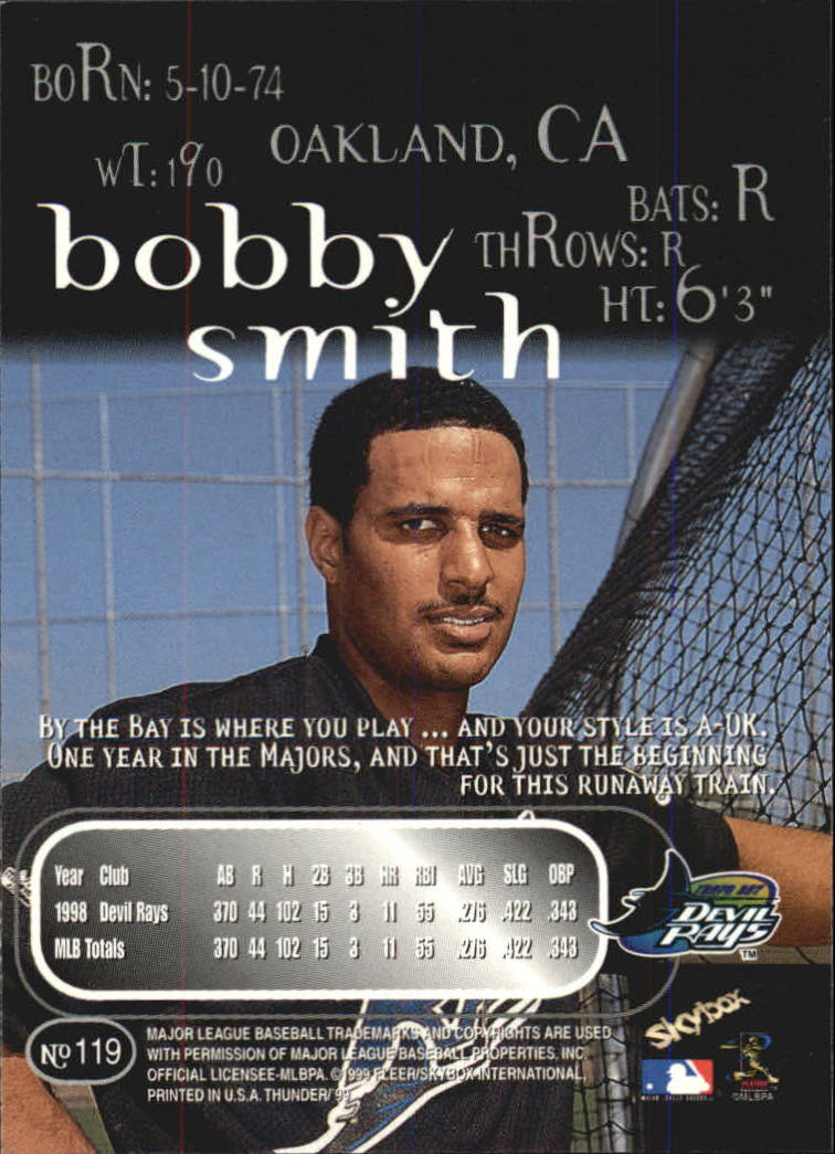 Bobby Smith 1998 Circa Thunder Card #203 Tampa Bay Devil Rays