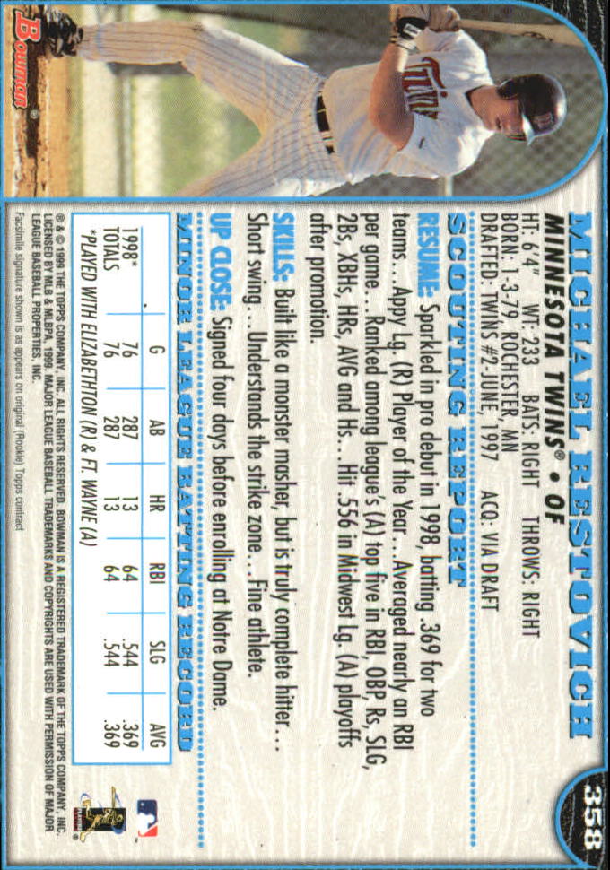 1999 Bowman International Baseball Card Pick (Inserts) - Picture 277 of 357