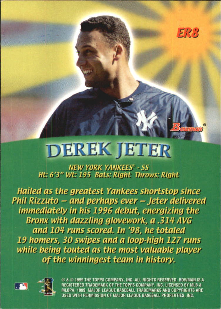 1999 Bowman Early Risers #ER8 Derek Jeter back image